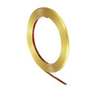 sourcing map 8mm x 5m Wall Trim Peel and Stick Molding Trim Frame Flexible PVC Self Adhesive DIY Accent Strip for Wall, Ceiling, Floor, Cabinet, Tile, Edge, Borders, Mirror, Matte Gold