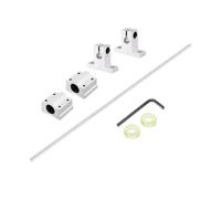 sourcing map 8mm x 600mm Linear Motion Rod Shaft Guide with 2 Pcs SC8UU Ball Bearings & 2 Pcs SK8 Aluminum Rail Support, Hard Chrome Plated Linear Guide Rails for 3D Printer, CNC Machine