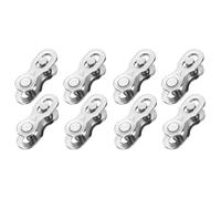sourcing map 8pairs Bicycle Missing Link 6/7/8 Speed Reusable Steel Bicycle Chain Link Connector Quick Link Bicycle Chain Coupling for Mountain Bikes Road Bicycle Chain Replacement, Silver