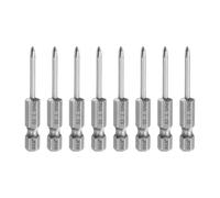 sourcing map 8pcs #0 Phillips Screwdriver Bit PH0 1/4" Hex Shank 2" (50mm) Long 2.5mm Rod Magnetic Cross Head Drill Bits S2 Steel Industrial Screw Driver for Electric Power Tools, Gray