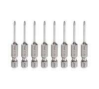 sourcing map 8pcs #0 Phillips Screwdriver Bit PH0 1/4" Hex Shank 2" (50mm) Long 2mm Rod Magnetic Cross Head Drill Bits S2 Steel Industrial Screw Driver for Electric Power Tools, Gray