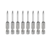 sourcing map 8pcs #0 Phillips Screwdriver Bit PH0 1/4" Hex Shank 2" (50mm) Long 3mm Rod Magnetic Cross Head Drill Bits S2 Steel Industrial Screw Driver for Electric Power Tools, Gray