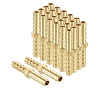 sourcing map 8pcs 1/4" to 1/4" Brass Hose Barb Fitting Metals Splicer Mender for 3D Printing, Air Compressor, CNC Machine, Dies