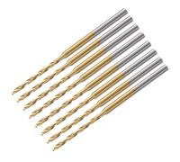 sourcing map 8Pcs 1.45mm Mini Twist Drill Bit, Micro Engraving Drill Bits High-Speed Steel 2.35mm Shank Titanium Coated for DIY Resin, Amber and Wood