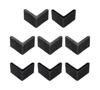 sourcing map 8Pcs 1-5/8" Bed Frame End Caps, Rubber L-Shape Angle Iron Foot Pad Leg Protector, Anti-Slip Leg Caps Edge Corner Furniture End Covers for Furniture Shelves, Black