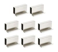 sourcing map 8Pcs 1.6" Glass Finger Edge Pull, Steel Window Display Door Clips, Concealed Cabinet Door Handle for Drawers, Wardrobes, Display Glass Case, Furniture, Pearl Nickel