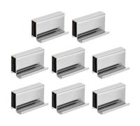 sourcing map 8Pcs 1.6" Glass Finger Edge Pull, Steel Window Display Door Clips, Concealed Cabinet Door Handle for Drawers, Wardrobes, Display Glass Case, Furniture, Chrome