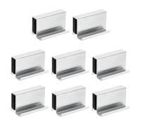 sourcing map 8Pcs 1.6" Glass Finger Edge Pull, Steel Window Display Door Clips, Concealed Cabinet Door Handle for Drawers, Wardrobes, Display Glass Case, Furniture, Pearl Chrome