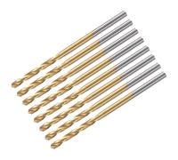 sourcing map 8Pcs 1.75mm Mini Twist Drill Bit, Micro Engraving Drill Bits High-Speed Steel 2.35mm Shank Titanium Coated for DIY Resin, Amber and Wood