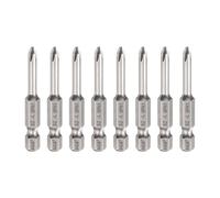 sourcing map 8pcs #1 Phillips Screwdriver Bit PH1 1/4" Hex Shank 2" (50mm) Long 4mm Rod Magnetic Cross Head Drill Bits S2 Steel Industrial Screw Driver for Electric Power Tools, Gray