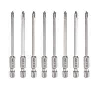 sourcing map 8pcs #1 Phillips Screwdriver Bit PH1 1/4" Hex Shank 3.15" (80mm) Long 3.5mm Rod Magnetic Cross Head Drill Bits S2 Steel Industrial Screw Driver for Electric Power Tools, Gray