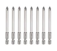sourcing map 8pcs #1 Phillips Screwdriver Bit PH1 1/4" Hex Shank 3.15" (80mm) Long 5mm Rod Magnetic Cross Head Drill Bits S2 Steel Industrial Screw Driver for Electric Power Tools, Gray