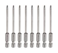 sourcing map 8pcs #1 Phillips Screwdriver Bit PH1 1/4" Hex Shank 3" (75mm) Long 3mm Rod Magnetic Cross Head Drill Bits S2 Steel Industrial Screw Driver for Electric Power Tools, Gray