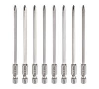 sourcing map 8pcs #1 Phillips Screwdriver Bit PH1 1/4" Hex Shank 4" (100mm) Long 3.5mm Rod Magnetic Cross Head Drill Bits S2 Steel Industrial Screw Driver for Electric Power Tools, Gray