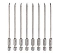 sourcing map 8pcs #1 Phillips Screwdriver Bit PH1 1/4" Hex Shank 4" (100mm) Long 3mm Rod Magnetic Cross Head Drill Bits S2 Steel Industrial Screw Driver for Electric Power Tools, Gray