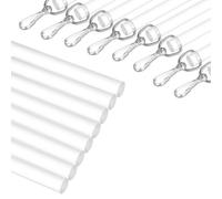 sourcing map 8Pcs 12" Acrylic Drapery Wand, Invisible Curtain Pull Rod with Hook, Universal Tilt Wand Replacement Part for High Hanging Curtain Opening-Closing, Clear