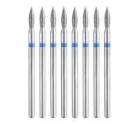 sourcing map 8pcs 120-140 Grits Diamond Grinding Bit 2.1mm Oval Head 2.35mm Shank 8mm Length Stone Sanding Drill Bits Rotary Tool for Ceramic Glass Nails Grinding Polishing