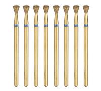 sourcing map 8pcs 120-140 Grits Diamond Grinding Bit 3.5mm Inverted Cone Head 2.35mm Shank 3mm Length Titanium Plated Stone Sanding Drill Bits Rotary Tool for Nails Grinding Polishing