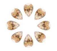sourcing map 8Pcs 18 x 25mm Teardrop Rhinestones Glass Pointed Back Rhinestone Beads Gems for Jewelry Making Costume Crystal Embellishments Crafts,Champagne Gold