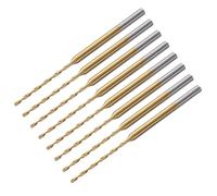 sourcing map 8Pcs 1mm Mini Twist Drill Bit, Micro Engraving Drill Bits High-Speed Steel 2.35mm Shank Titanium Coated for DIY Resin, Amber, and Wood