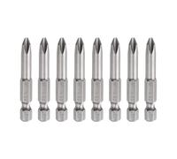 sourcing map 8pcs #2 Phillips Screwdriver Bit PH2 1/4" Hex Shank 2" (50mm) Long 6mm Rod Magnetic Cross Head Drill Bits S2 Steel Industrial Screw Driver for Electric Power Tools, Gray