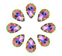 sourcing map 8Pcs 20 x 30mm Teardrop Rhinestones Glass Pointed Back Rhinestone Beads Gems for Jewelry Making Costume Crystal Embellishments Crafts,Colorful