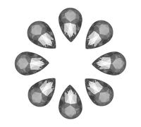 sourcing map 8Pcs 20 x 30mm Teardrop Rhinestones Glass Pointed Back Rhinestone Beads Gems for Jewelry Making Costume Crystal Embellishments Crafts,Grey