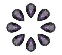 sourcing map 8Pcs 20 x 30mm Teardrop Rhinestones Glass Pointed Back Rhinestone Beads Gems for Jewelry Making Costume Crystal Embellishments Crafts,Dark Purple