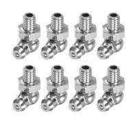 sourcing map 8pcs 201 Stainless Steel 90 Degree Grease Fitting M6x1mm Metric Thread Hydraulic Grease Nipple Accessories for Car