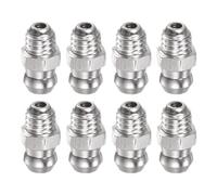 sourcing map 8pcs 201 Stainless Steel Straight Grease Fitting M6x1mm Metric Thread Hydraulic Grease Nipple Accessories for Car