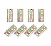 sourcing map 8Pcs 2x1 Inch Door Hinges Non-Mortise No Noise Bifold Door Hinges Electrophoresis for Cabinet Furniture Window Wardrobe, Colored Zinc