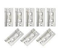 sourcing map 8Pcs 2x1 Inch Door Hinges Non-Mortise No Noise Bifold Door Hinges Plating for Cabinet Furniture Window Wardrobe, Pure White