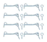 sourcing map 8Pcs 3.5 x 63mm Cabin Hook Eye Latch, Zinc-Plated Carbon Steel Spring Hook and Eye Safety Latch Wire Gate Hook and Eye Latch for Wood Window Door Hook, Blue White