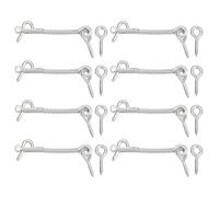 sourcing map 8Pcs 3.5 x 75mm Cabin Hook Eye Latch, 304 Stainless Steel Spring Hook and Eye Safety Latch Wire Gate Hook and Eye Latch for Wood Window Door Hook