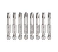 sourcing map 8pcs #3 Phillips Screwdriver Bit PH3 1/4" Hex Shank 2" (50mm) Long 6mm Rod Magnetic Cross Head Drill Bits S2 Steel Industrial Screw Driver for Electric Power Tools, Gray