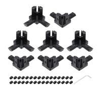 sourcing map 8Pcs 3-Way End Corner Bracket Connectors for Euro-Standard 2020 Aluminum Extrusions t Slot Connector for Industrial Aluminum Connections Printer Frame Accessories, Black