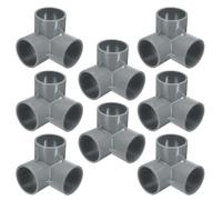 sourcing map 8pcs 3 Way PVC Pipe Fittings 1-1/2" Elbow Pipe Connector Furniture Build Grade 90 Degree Pipe Coupling Elbow Fittings for Sewer Plumbing Drain Water Supplies Build Garden, Grey