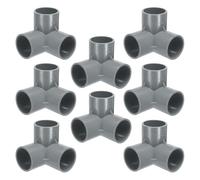 sourcing map 8pcs 3 Way PVC Pipe Fittings 1-1/4" Elbow Pipe Connector Furniture Build Grade 90 Degree Pipe Coupling Elbow Fittings for Sewer Plumbing Drain Water Supplies Build Garden, Grey