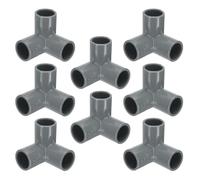 sourcing map 8pcs 3 Way PVC Pipe Fittings 1/2" Elbow Pipe Connector Furniture Build Grade 90 Degree Pipe Coupling Elbow Fittings for Sewer Plumbing Drain Water Supplies Build Garden, Grey