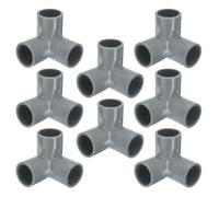 sourcing map 8pcs 3 Way PVC Pipe Fittings 3/4" Elbow Pipe Connector Furniture Build Grade 90 Degree Pipe Coupling Elbow Fittings for Sewer Plumbing Drain Water Supplies Build Garden, Grey