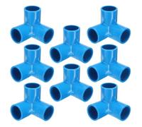 sourcing map 8pcs 3 Way PVC Pipe Fittings 3/4" Elbow Pipe Connector Furniture Build Grade 90 Degree Pipe Coupling Elbow Fittings for Sewer Plumbing Drain Water Supplies Build Garden, Blue