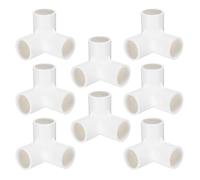 sourcing map 8pcs 3 Way PVC Pipe Fittings 3/4" Elbow Pipe Connector Furniture Build Grade 90 Degree Pipe Coupling Elbow Fittings for Sewer Plumbing Drain Water Supplies Build Garden, White