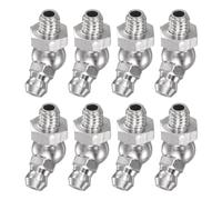sourcing map 8pcs 304 Stainless Steel 45 Degree Grease Fitting M6x1mm Metric Thread Hydraulic Grease Nipple Accessories for Car