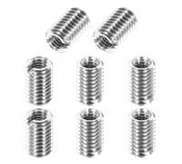 sourcing map 8Pcs 316 Stainless Steel Thread Reducing Nuts, M6x1 Male to M4x0.7 Female 10mm Long Metric Repairing Insert Nut Screw Threaded Adapters Sleeve Reducer Conversion Fastener