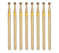 sourcing map 8pcs 325-400 Grits Diamond Grinding Bit 2.3mm Ball Head 2.35mm Shank 2.3mm Length Titanium Plated Stone Sanding Drill Bits Rotary Tool for Nails Grinding Polishing