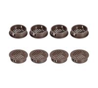sourcing map 8Pcs 35mm/1.38" Circular Soffit Air Vents, Plastic Soffit Vent Cover, Round Mesh Hole Louver for Bathroom Kitchen Cabinet Wardrobe, Dark Brown