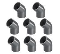 sourcing map 8pcs 45 Degree Elbow Pipe Fittings 3/4" 2 Way PVC Furniture Grade Corner Connectors Angle Elbow Side Outlet for Sewer Plumbing Drain Pipe Water Supplies Build Garden, Gray
