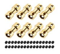 sourcing map 8Pcs 4mm to 6mm Brass Shaft Coupling Joint Connector with Screws Flexible Motor Shaft Coupler for RC Model Car Airplane Motor Wheels Tires Shaft