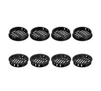 sourcing map 8Pcs 50mm/1.97" Circular Soffit Air Vents, Plastic Soffit Vent Cover, Round Mesh Hole Louver for Bathroom Kitchen Cabinet Wardrobe, Black