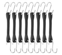 sourcing map 8Pcs 6"/15cm Bungee Cords with Hooks, Heavy Duty Rubber Bungee Straps with Metal Crimped S Hooks for Securing Tarps Cargo Trucks Canvases, Camping Gear, Black